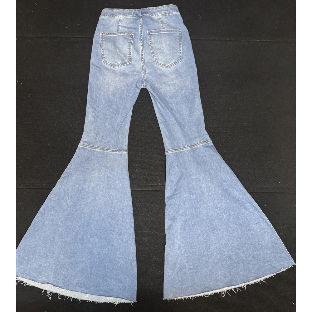We The Free Free People Jeans 26 Extreme Flare Bell Bottom High Rise Raw Hem - Picture 6 of 14